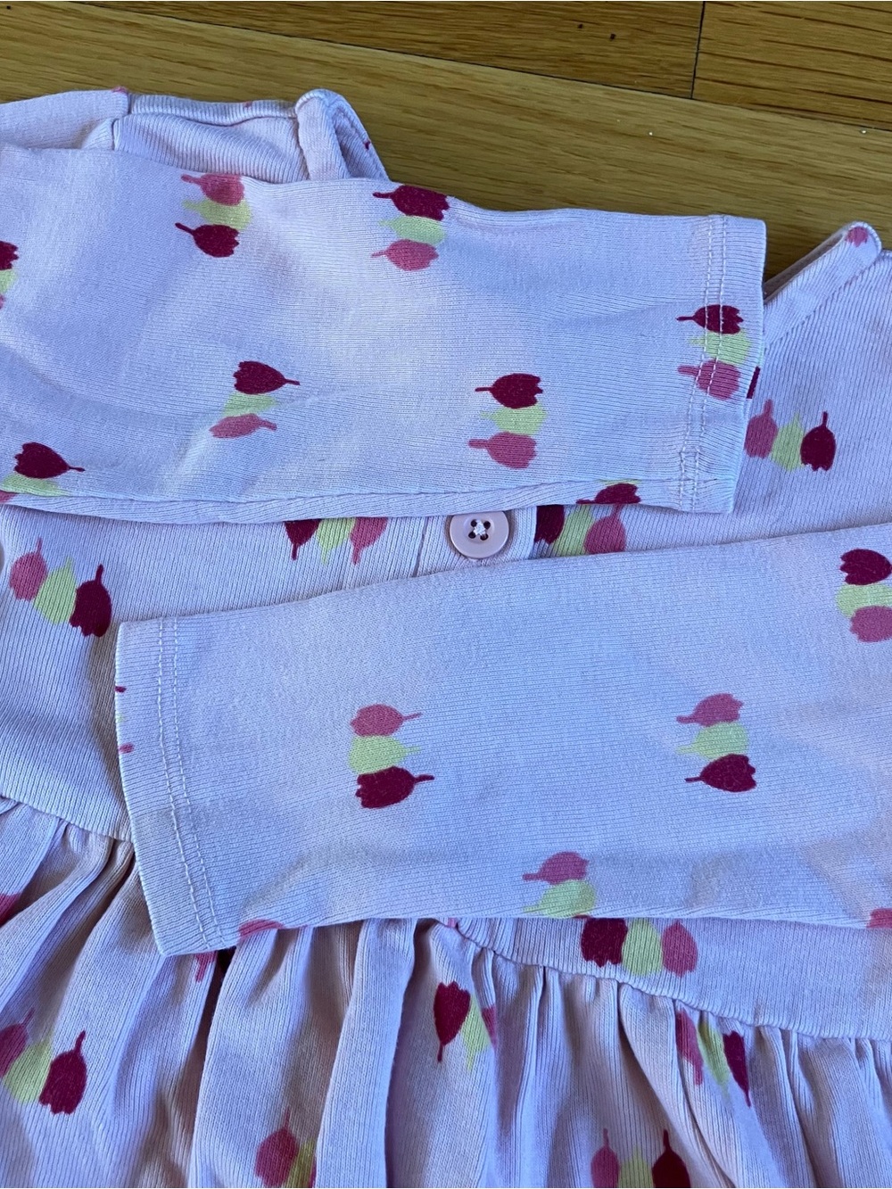 Hanna Andersson Pink Blue Floral Cotton 3-Button Long Sleeve Play Dress 90 3T - Picture 10 of 16